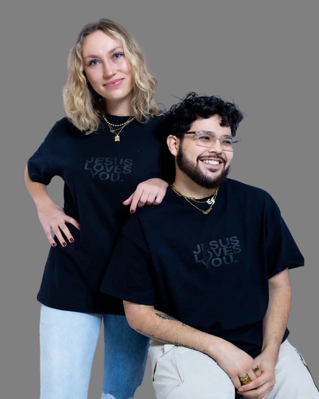 JLY 3-D Puff Print Black on Black Logo Tee