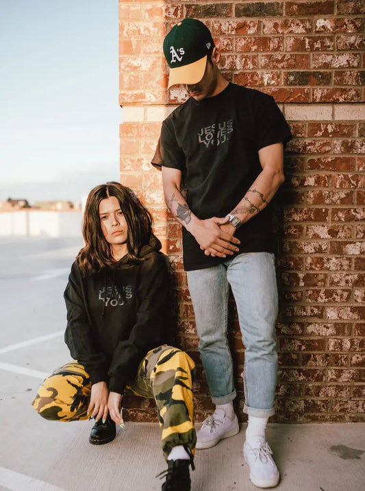 JLY 3-D Puff Print Black on Black Logo Tee